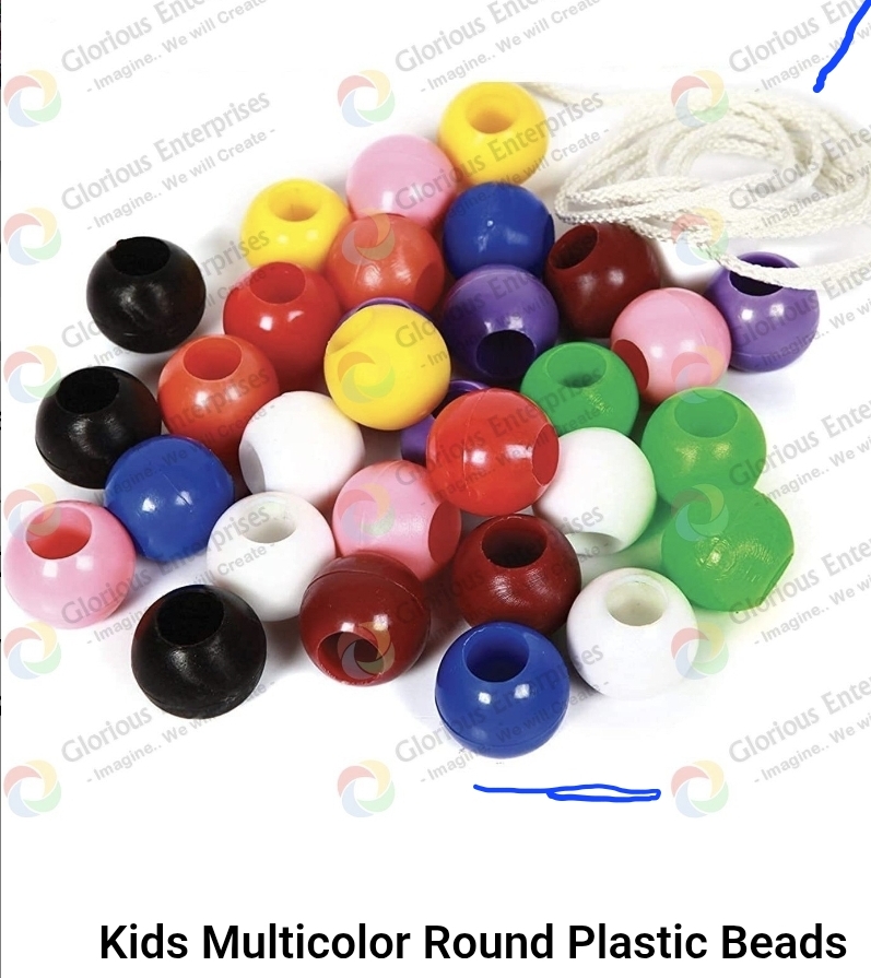 Kids Multicolor Round Plastic Beads